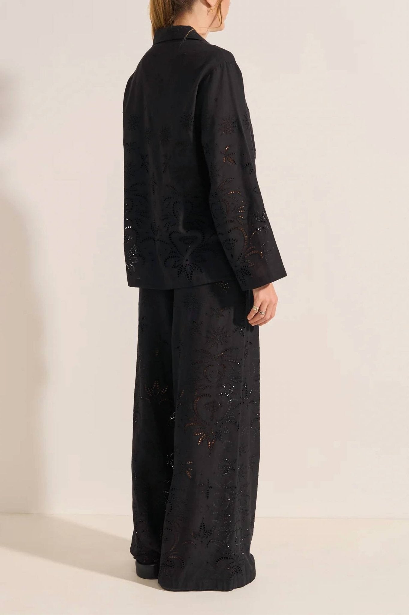 Ilio Nema - Clio Wide Leg Pants - black - clothing - linen - blend