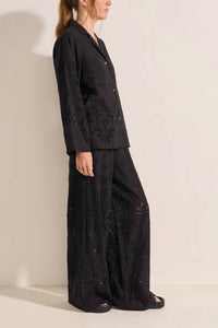 Ilio Nema - Clio Wide Leg Pants - black - clothing - linen - blend