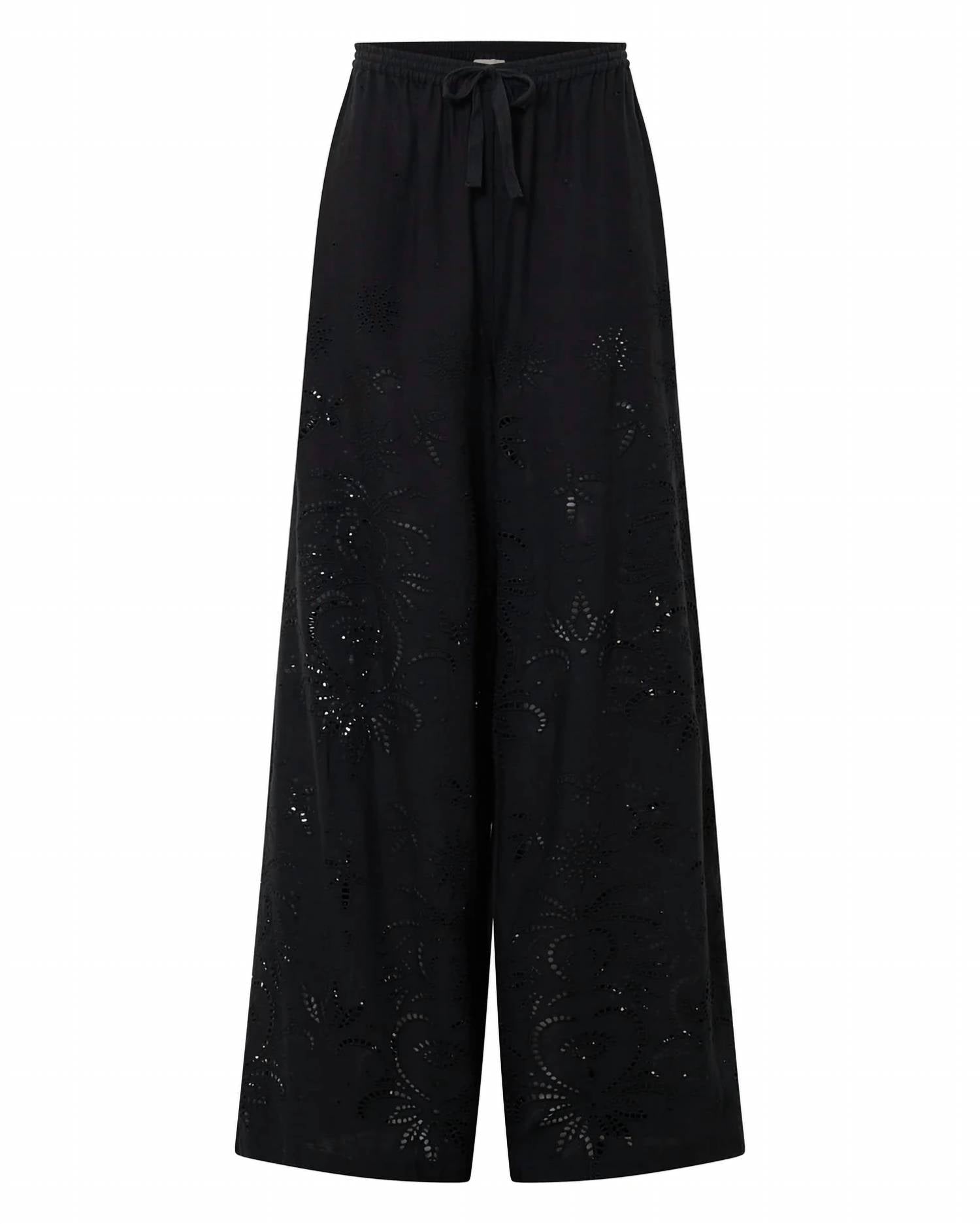 Ilio Nema - Clio Wide Leg Pants - black - clothing - linen - blend