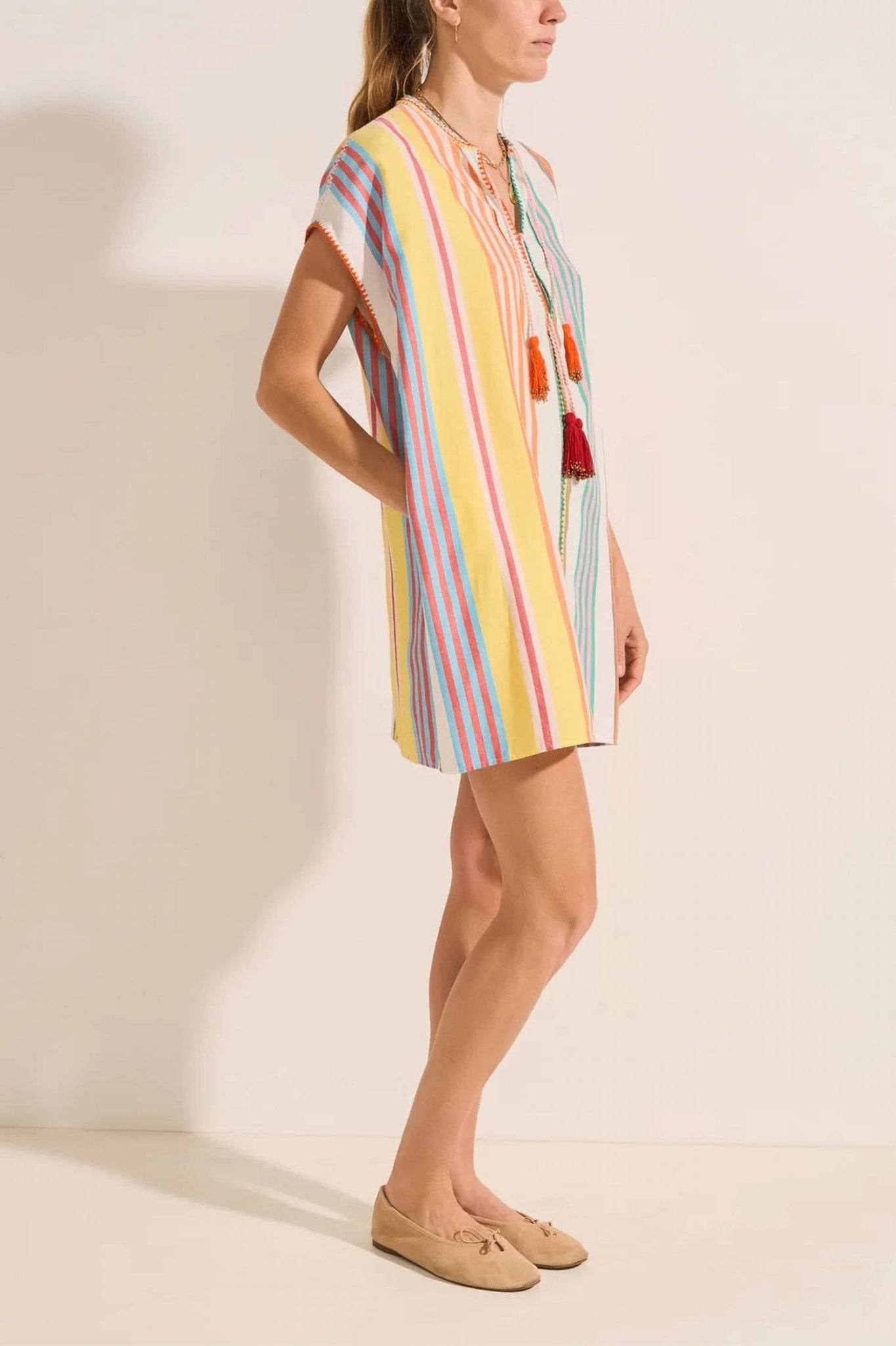 Ilio Nema - Zelos Caftan Dress - beige - clothing - cotton