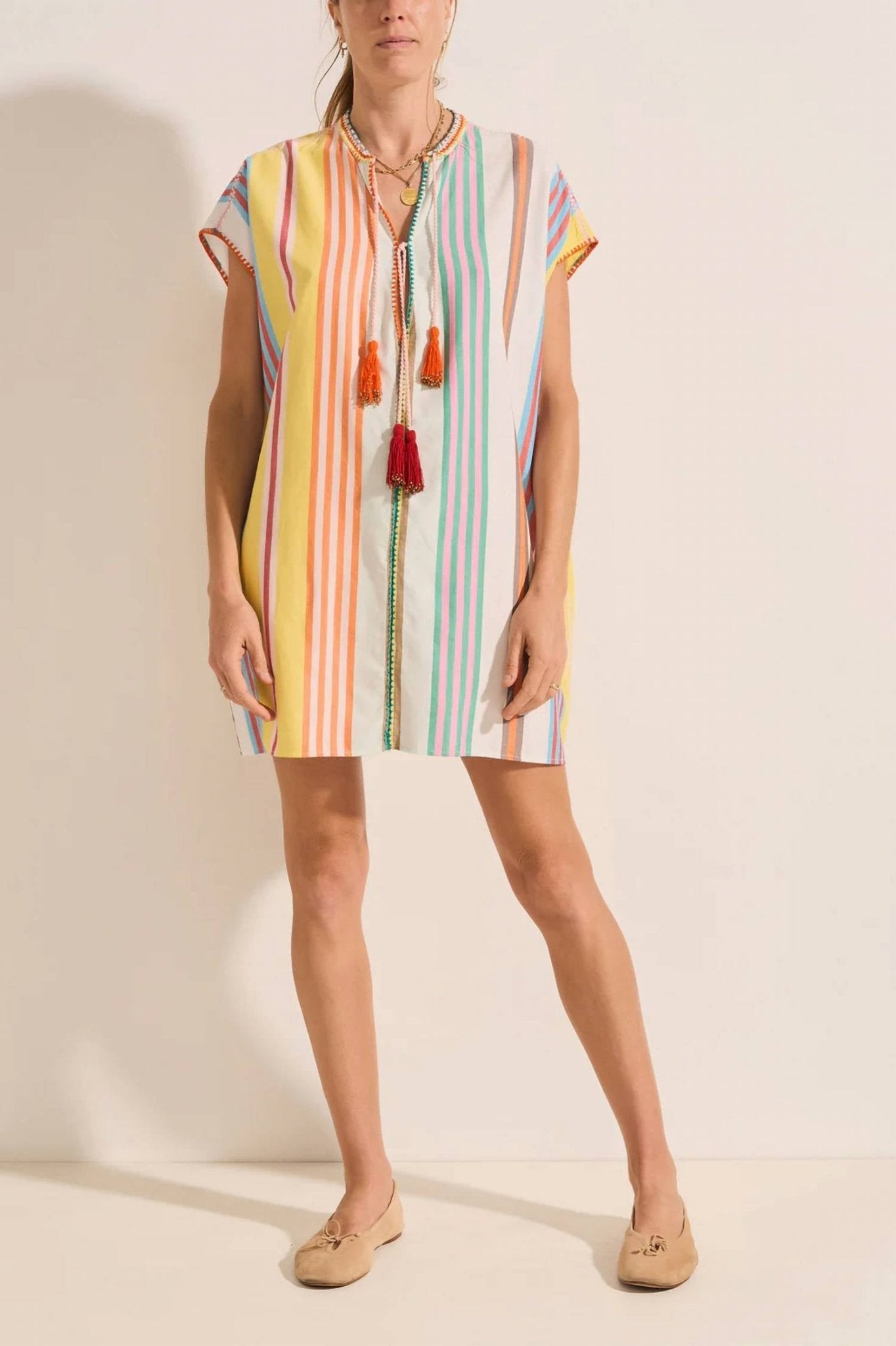Ilio Nema - Zelos Caftan Dress - beige - clothing - cotton
