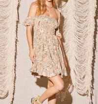Illa Illa - Off the shoulder Printed Smocked Dress - clothing - collection:vacationdresses(Auto) - dresses