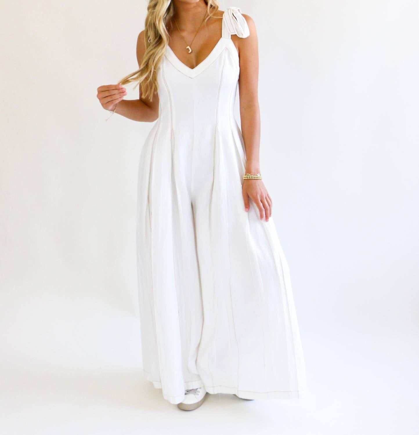 Illa Illa - Pleated Jumpsuit - clothing - jumpsuits - linen - blend