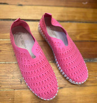 Ilse Jacobsen - Women's Scalloped Slip On Sneaker - pink - rubber - shoes