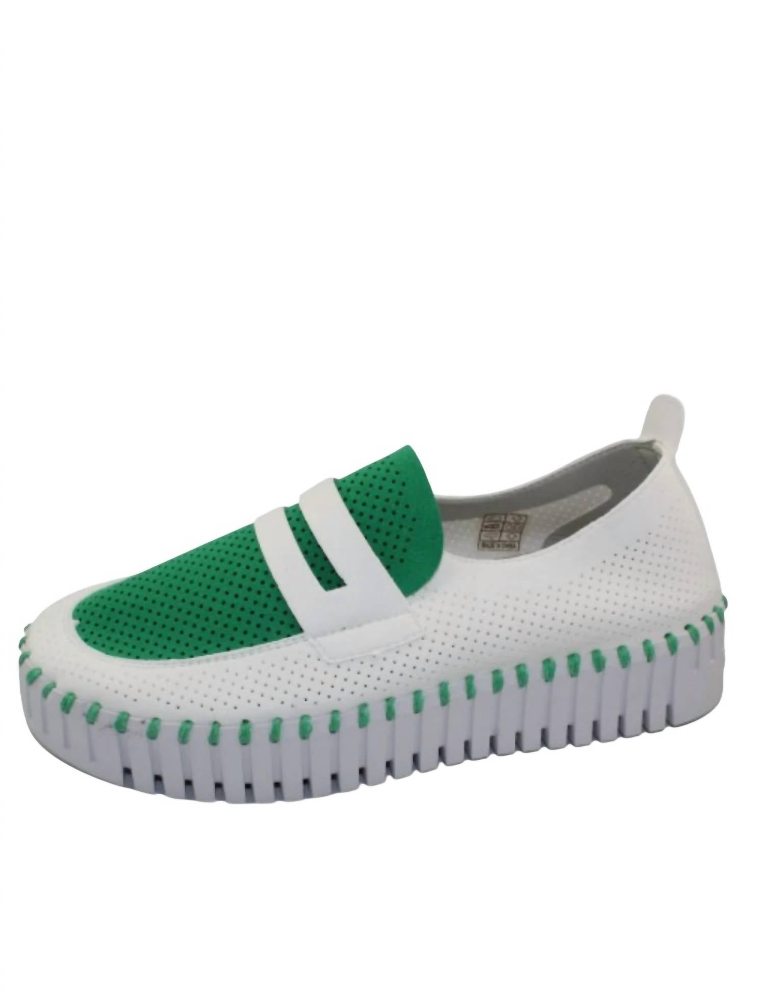 Ilse Jacobsen - Women's Tulip 3870bc Loafer Platform - green - leather - platforms