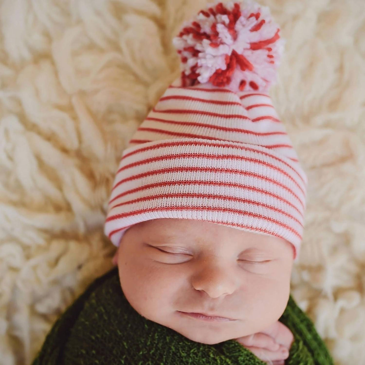 Ilybean - Candy Cane Stripe Holiday Nursery Hat