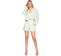 Susana Monaco - Faux Leather Pleated Shorts