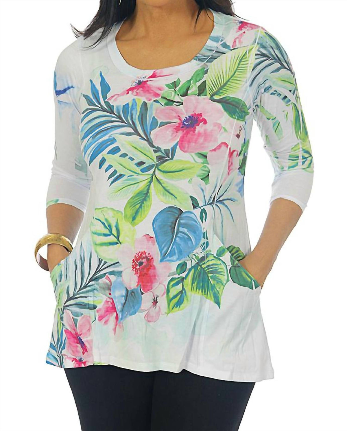 Impulse California - Tropical Pink Flowers Top