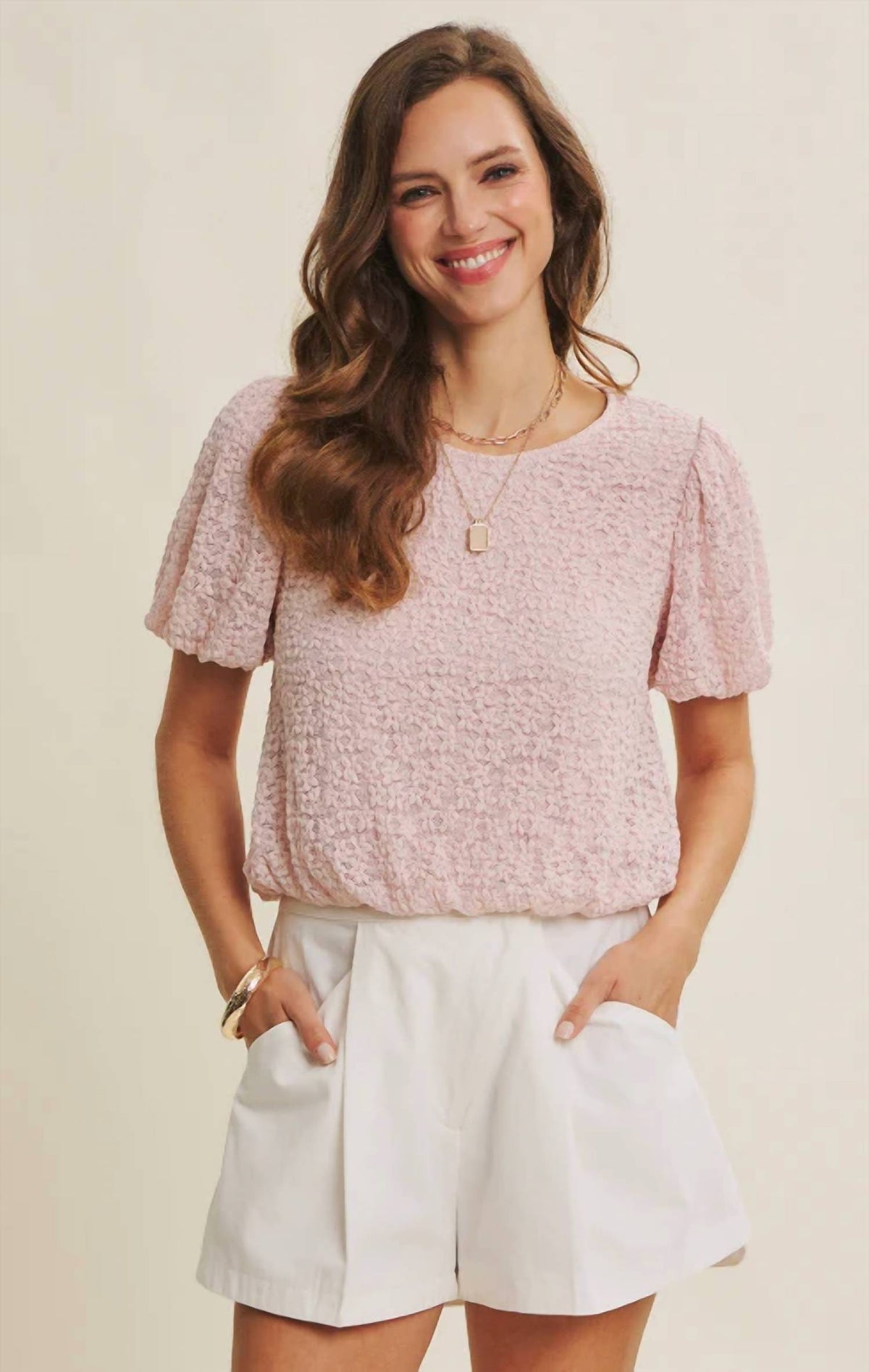 In February - Be Still Bubble Puff Sleeve Top