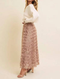 In February - Blossom Tulle Skirt - brown - clothing - long - skirts