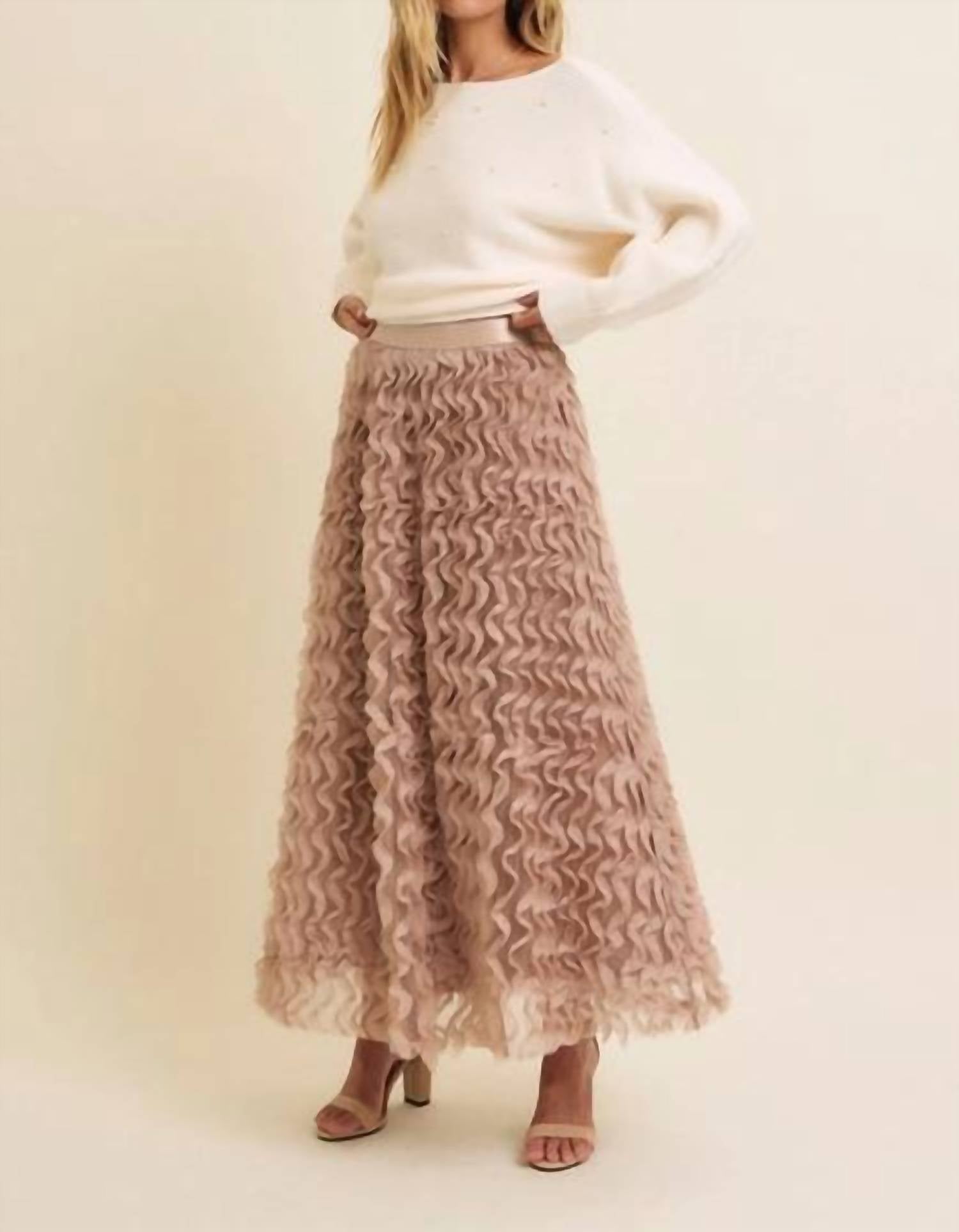 In February - Blossom Tulle Skirt - brown - clothing - long - skirts
