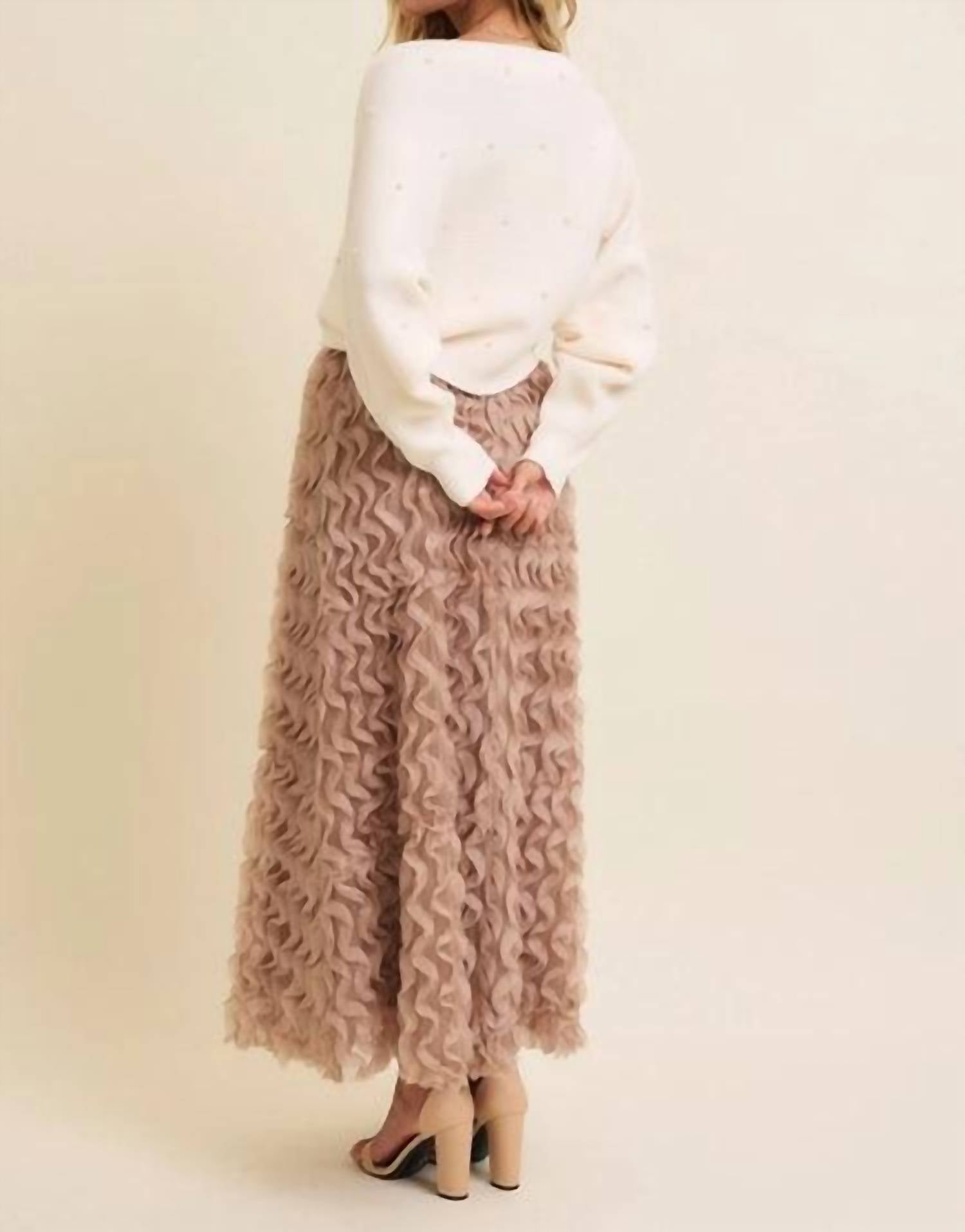 In February - Blossom Tulle Skirt - brown - clothing - long - skirts