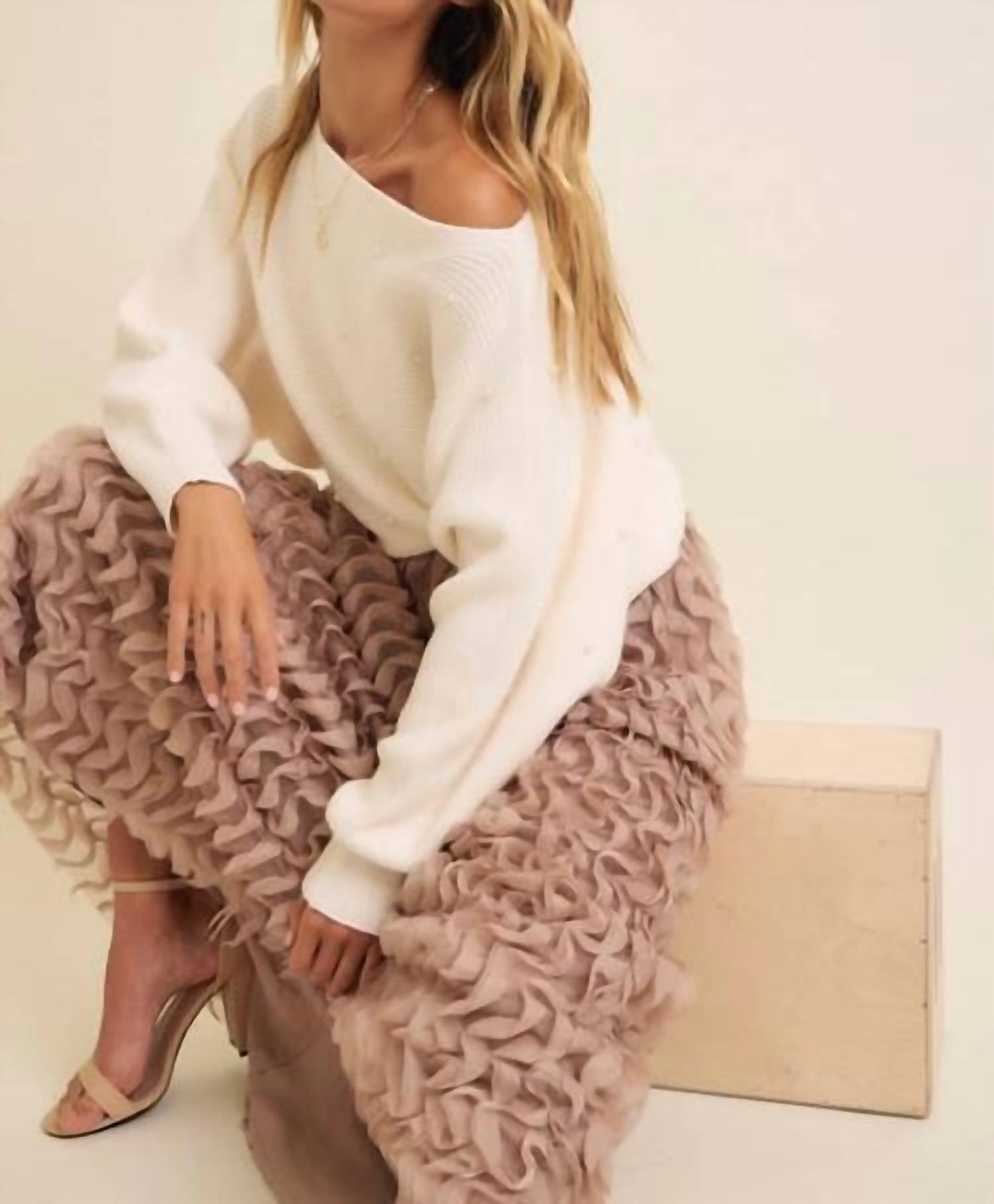 In February - Blossom Tulle Skirt - brown - clothing - long - skirts