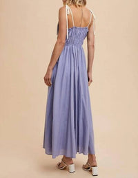 In-Loom - Cotton Blend Contrast Trim Maxi Dress