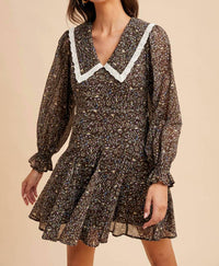 In-Loom - Peter Pan Collar Flared Mini Dress