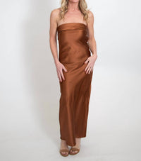 In The Beginning - Strapless Open Back Maxi Dress