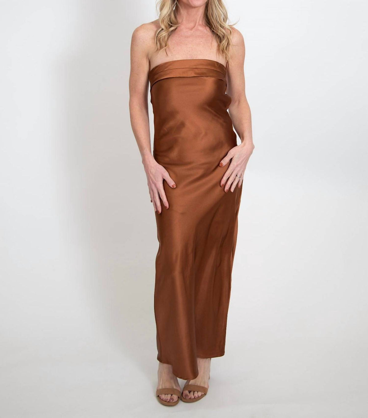 In The Beginning - Strapless Open Back Maxi Dress