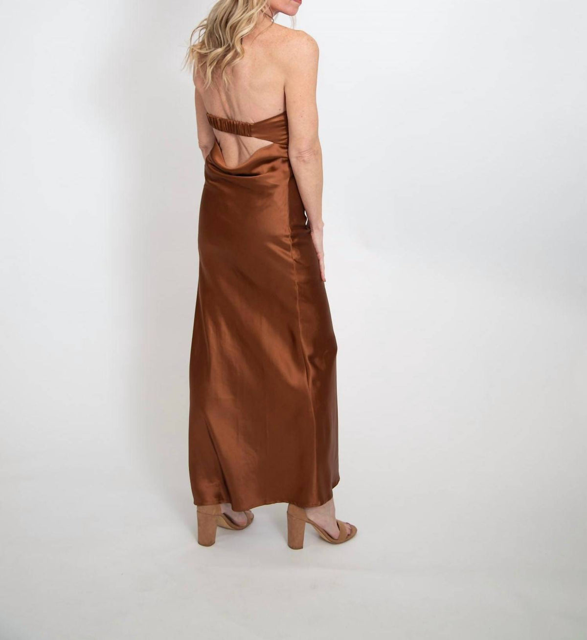 In The Beginning - Strapless Open Back Maxi Dress