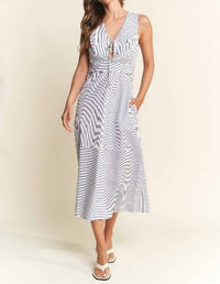 In The Beginning - Striped Midi Dress