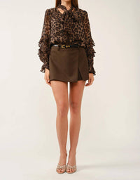 Ina Fashion - Chloe Leopard Ruffle Boho Blouse
