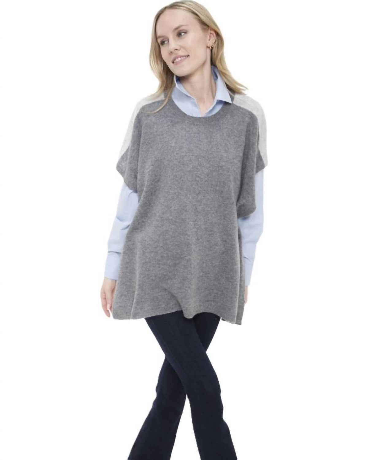 Incashmere - Colored Block Poncho