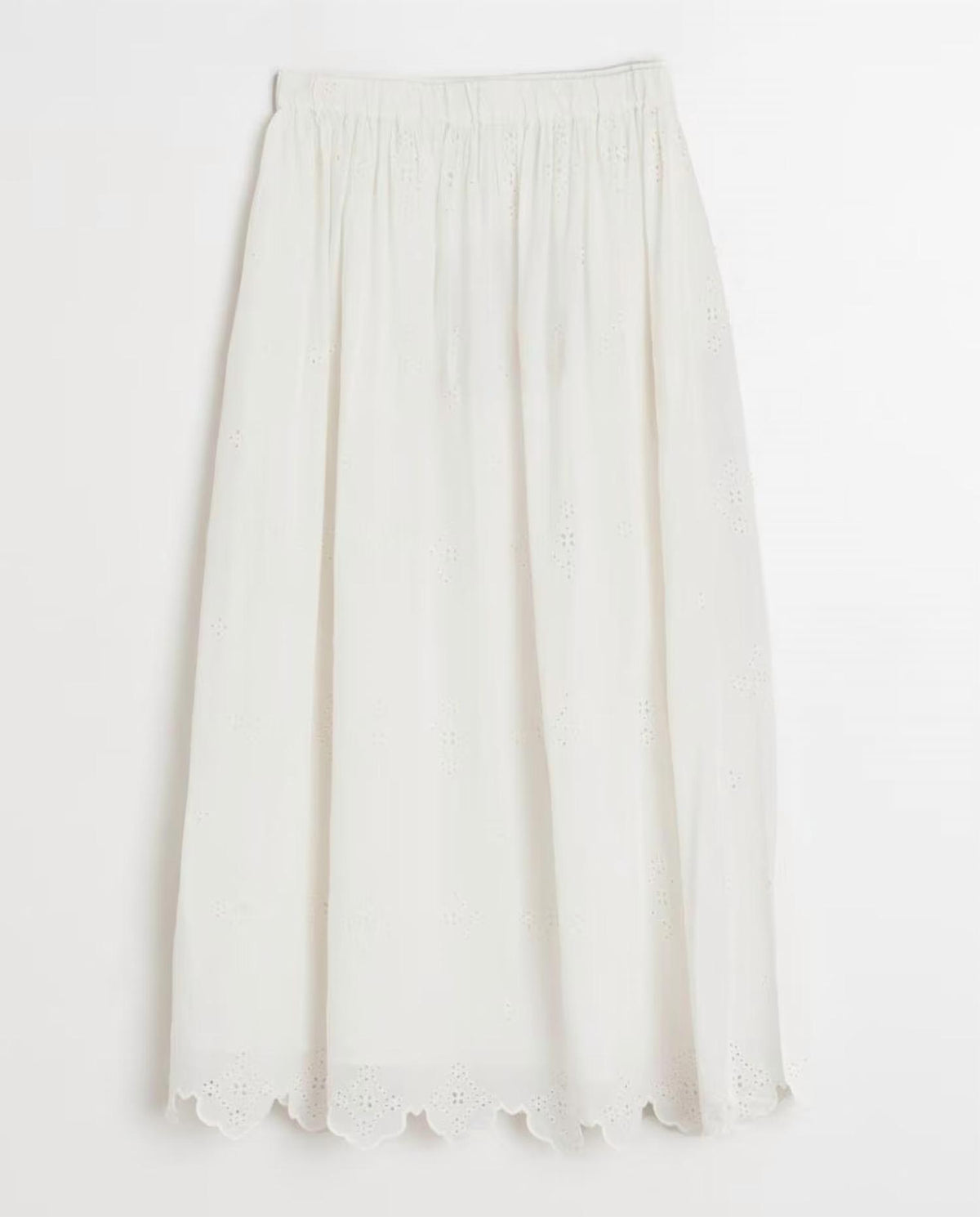 Indi & Cold - Flared Elastic Skirt With Embroideries