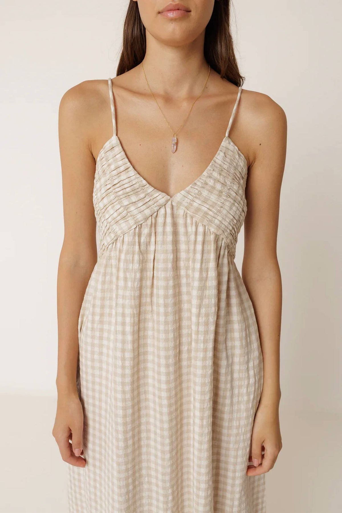 Indi & Cold - Gingham Strap Dress
