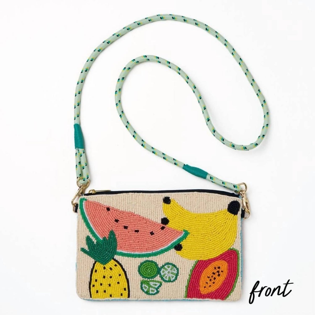 Ink+Alloy - Leila Seed Bead Clutch With Strap