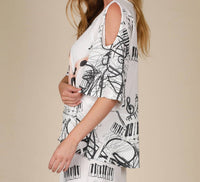 Inoah - Classical Meow-lody Textured Top