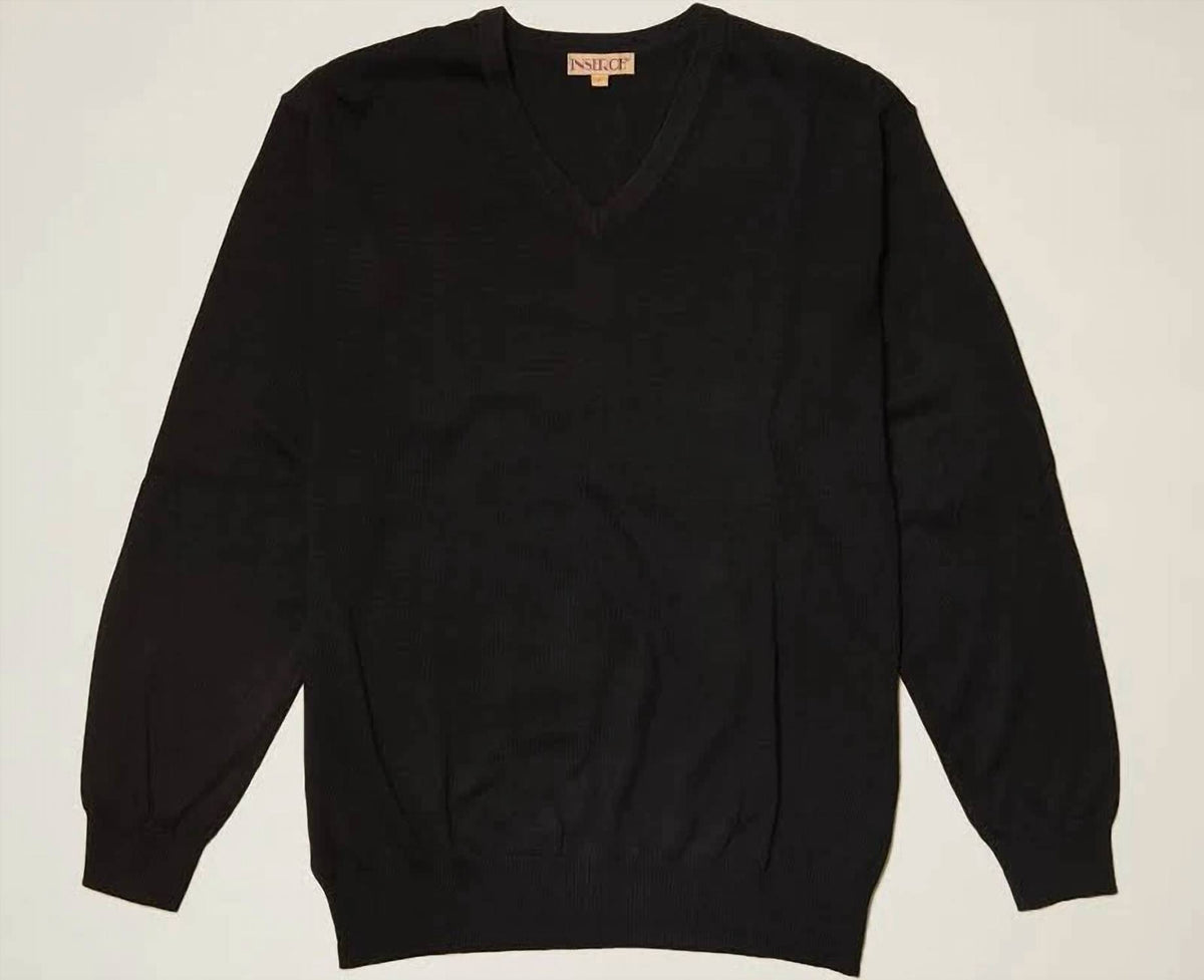 Inserch - Men's V-neck Cotton Blend Sweater