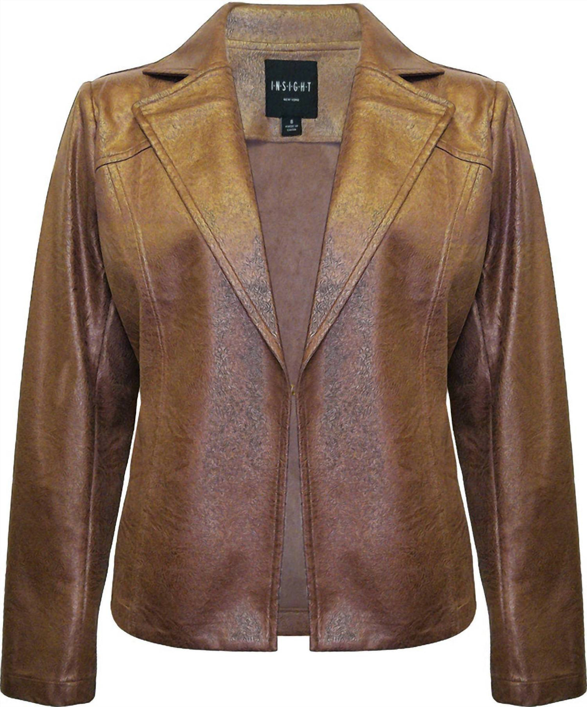 Insight - Women's Solid Metallic Vegan Leather Jacket
