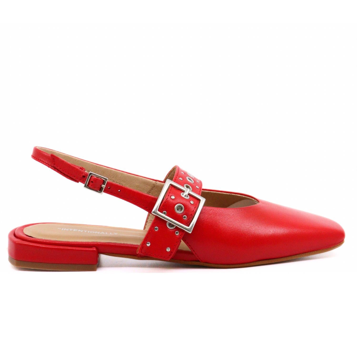 Intentionally Blank - Women's Pearl Cherry Sandal - leather - red - sandals