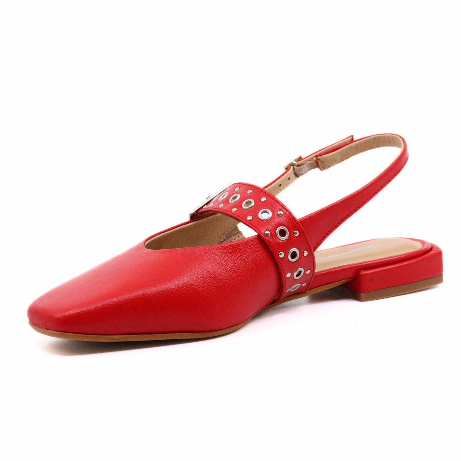 Intentionally Blank - Women's Pearl Cherry Sandal - leather - red - sandals