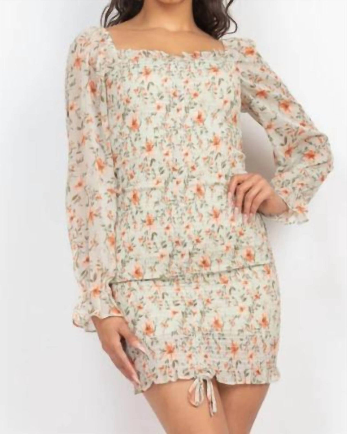 Iris - Sage Saffron Mini Dress