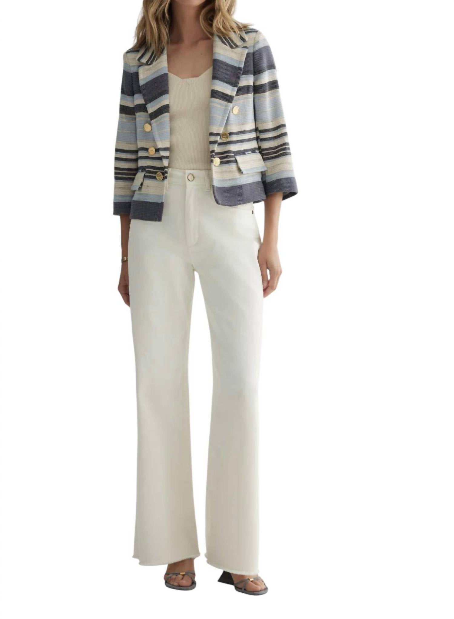 Iris Setlakwe - Cropped Striped Jacket - blue - casual - jacket - clothing
