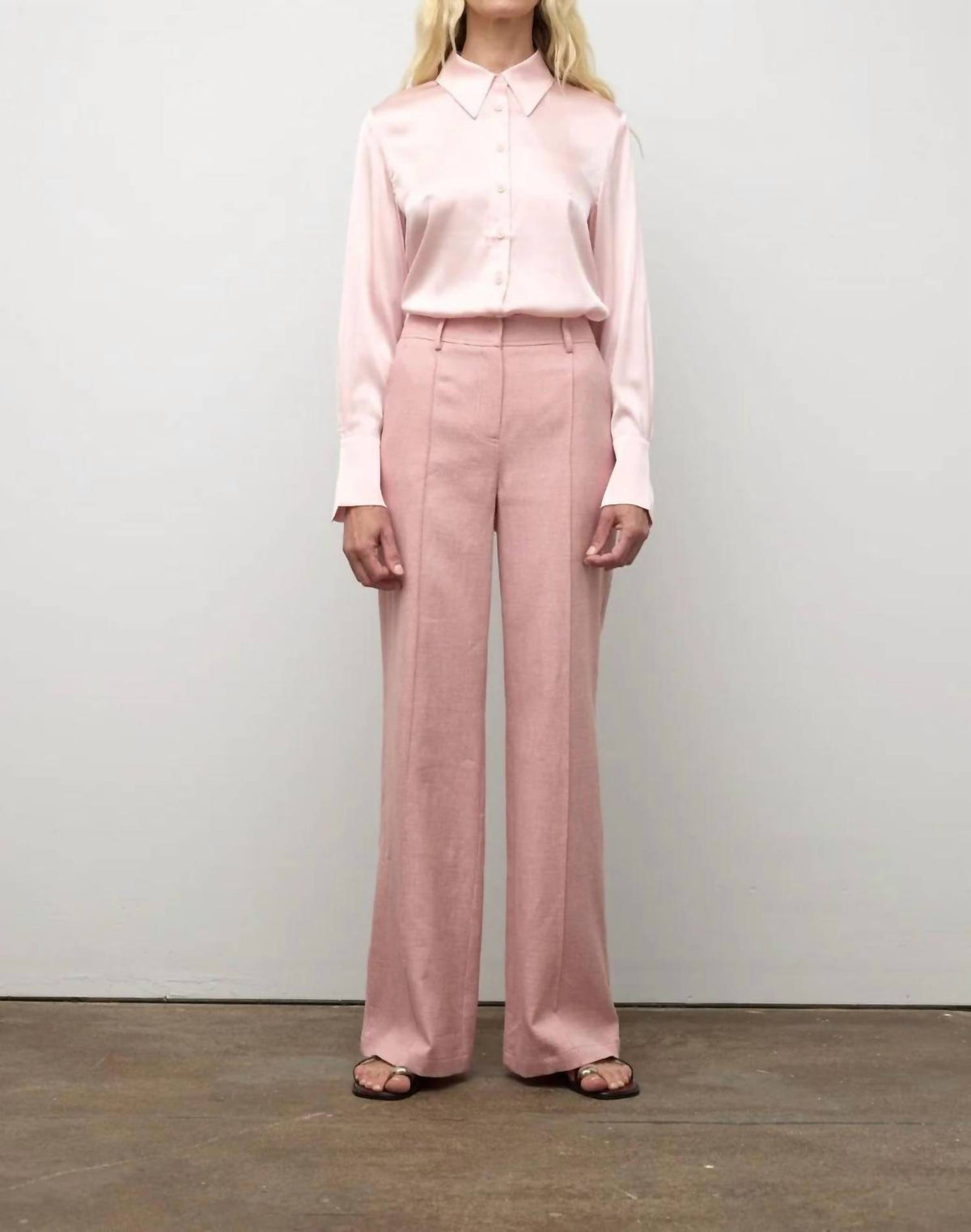 Iris Setlakwe - Pintuck Linen Wide Leg Pants