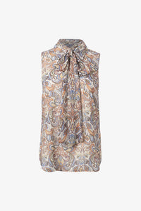 Iris Setlakwe - Sleeveless Blouse With Scarf - blouses - brown - clothing