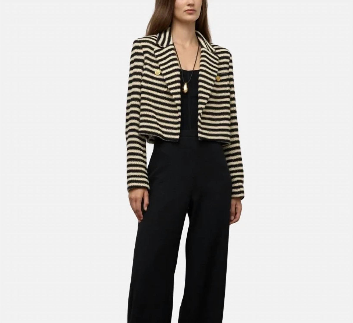 Iris Setlakwe - Stripe Cropped Knit Jacket