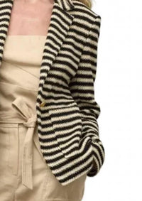 Iris Setlakwe - Stripe Notch Collar Jacket