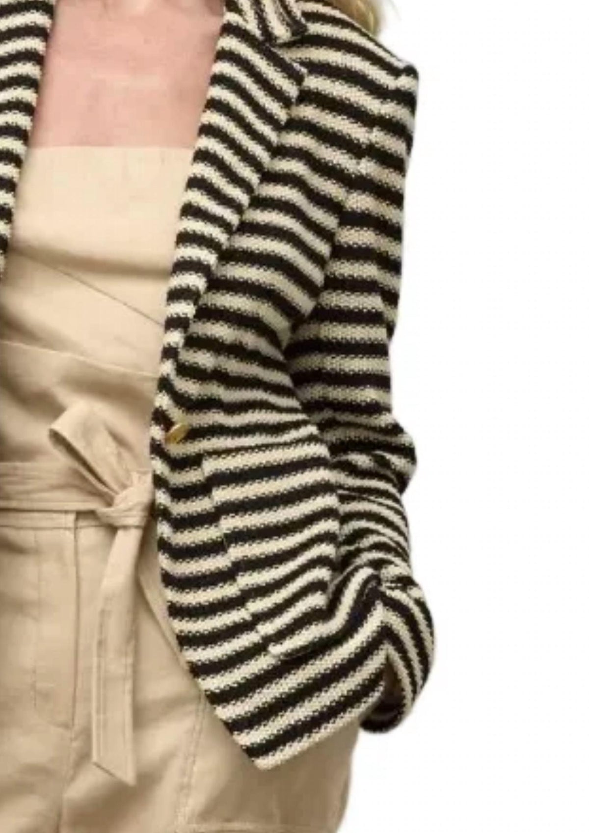 Iris Setlakwe - Stripe Notch Collar Jacket