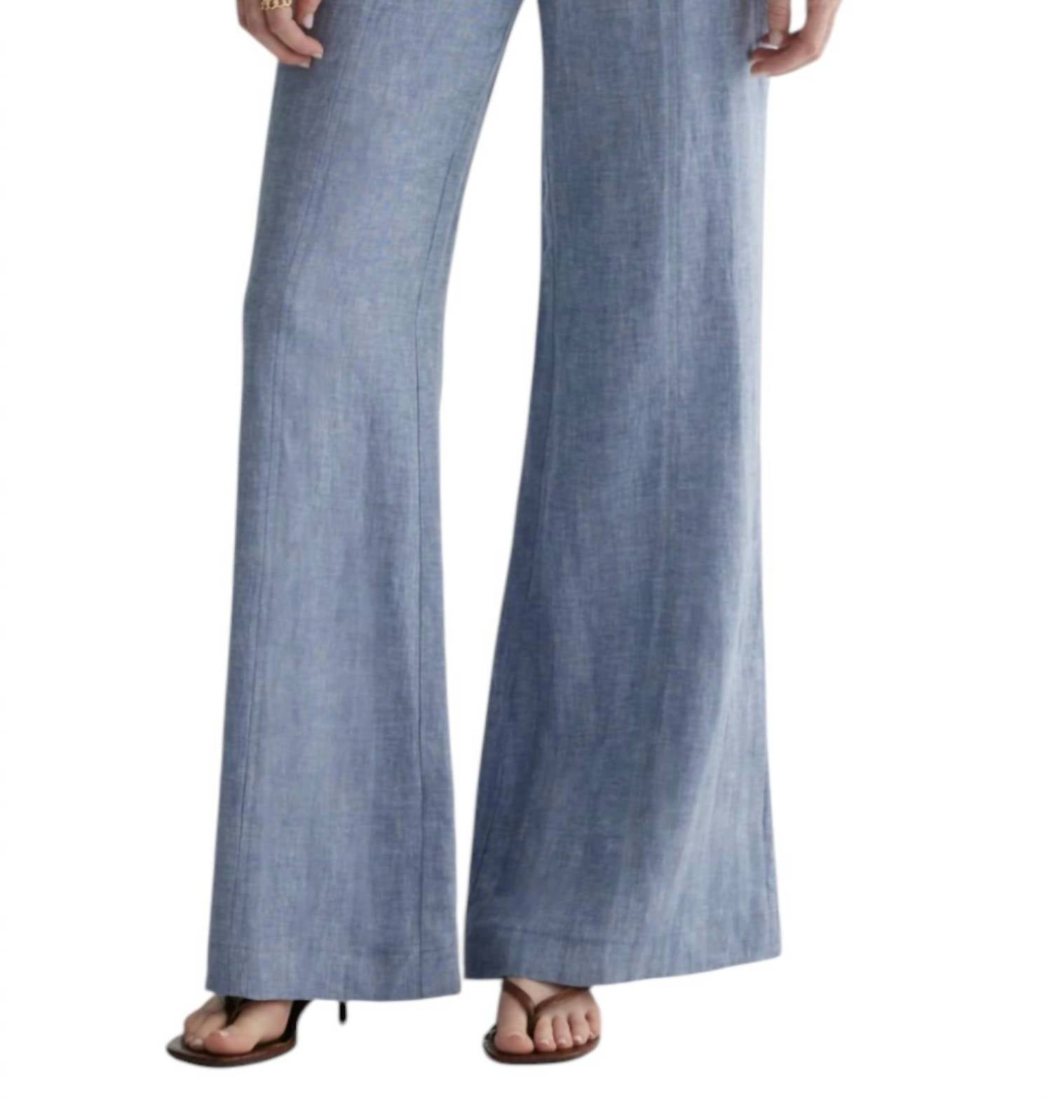 Iris Setlakwe - Wide Leg Denim Pants - blue - clothing - linen - blend
