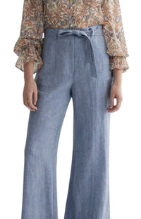 Iris Setlakwe - Wide Leg Denim Pants - blue - clothing - linen - blend