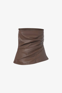 Iris Setlakwe - Women's Leather Bustier Top - brown - clothing - crop - tops