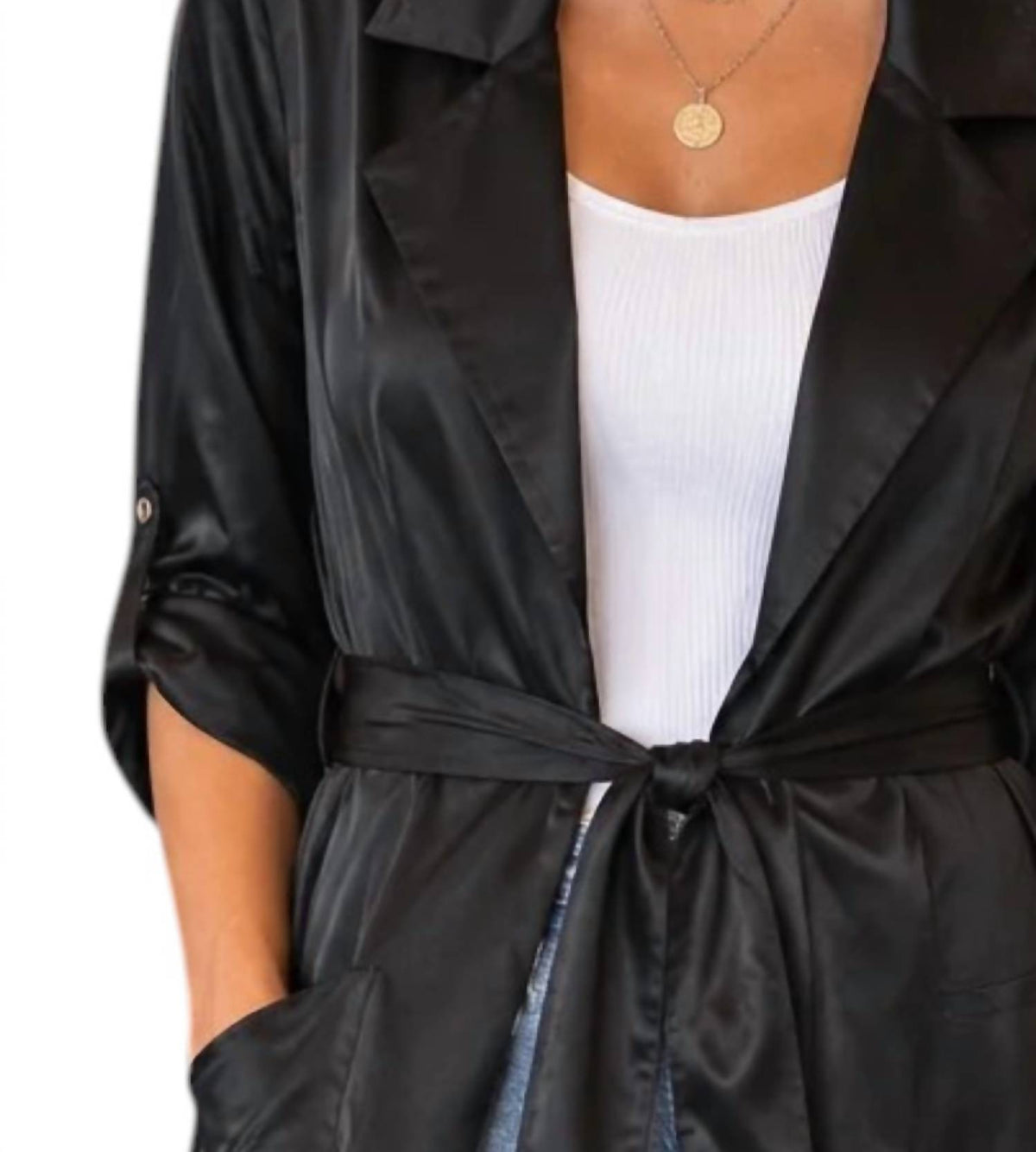 Iris - Siren Satin Duster Cardigan