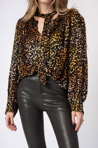 Iro - Pouna Metallic Textured Print Blouse