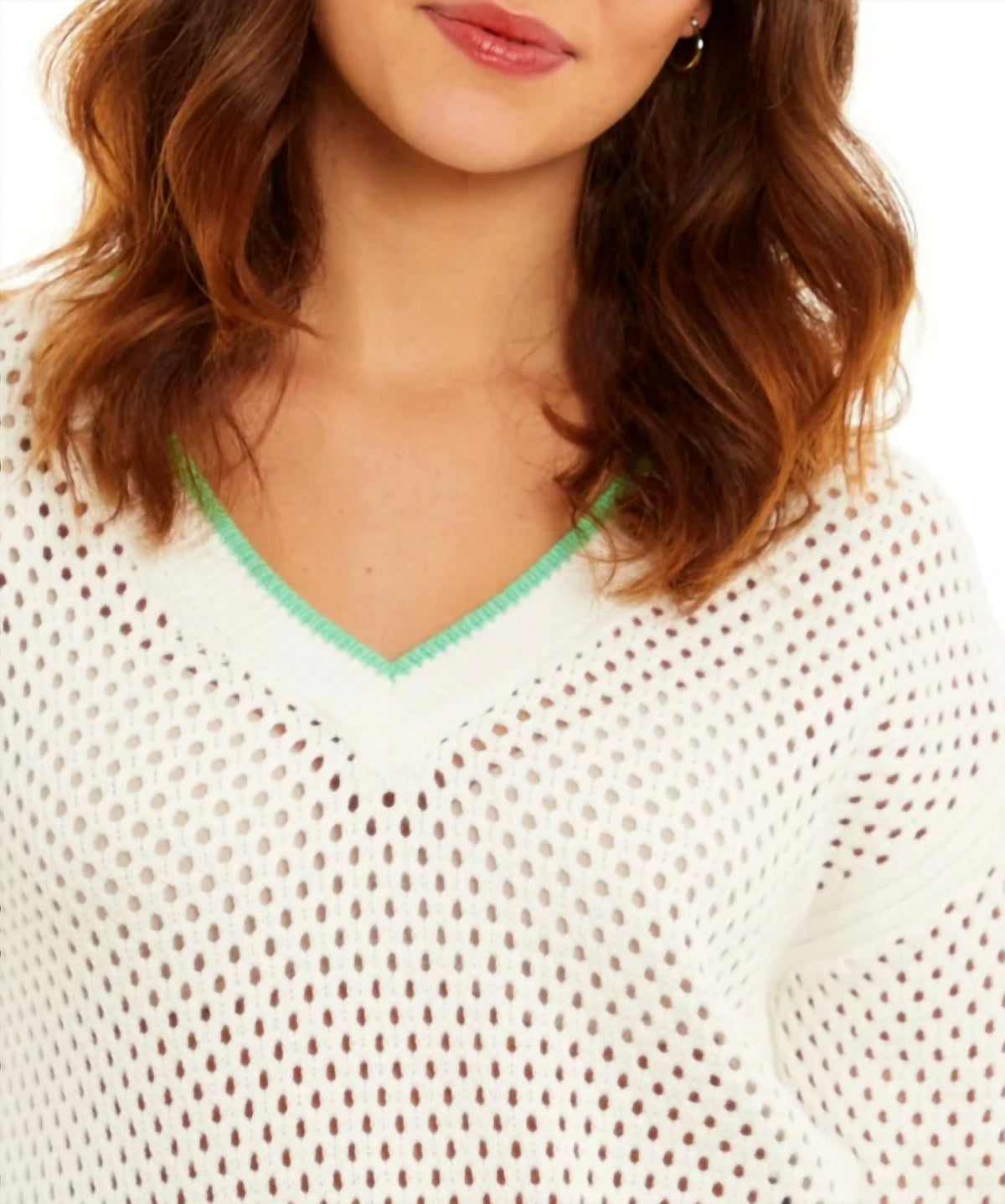 &Isla - Thalia Mesh V-neck Top