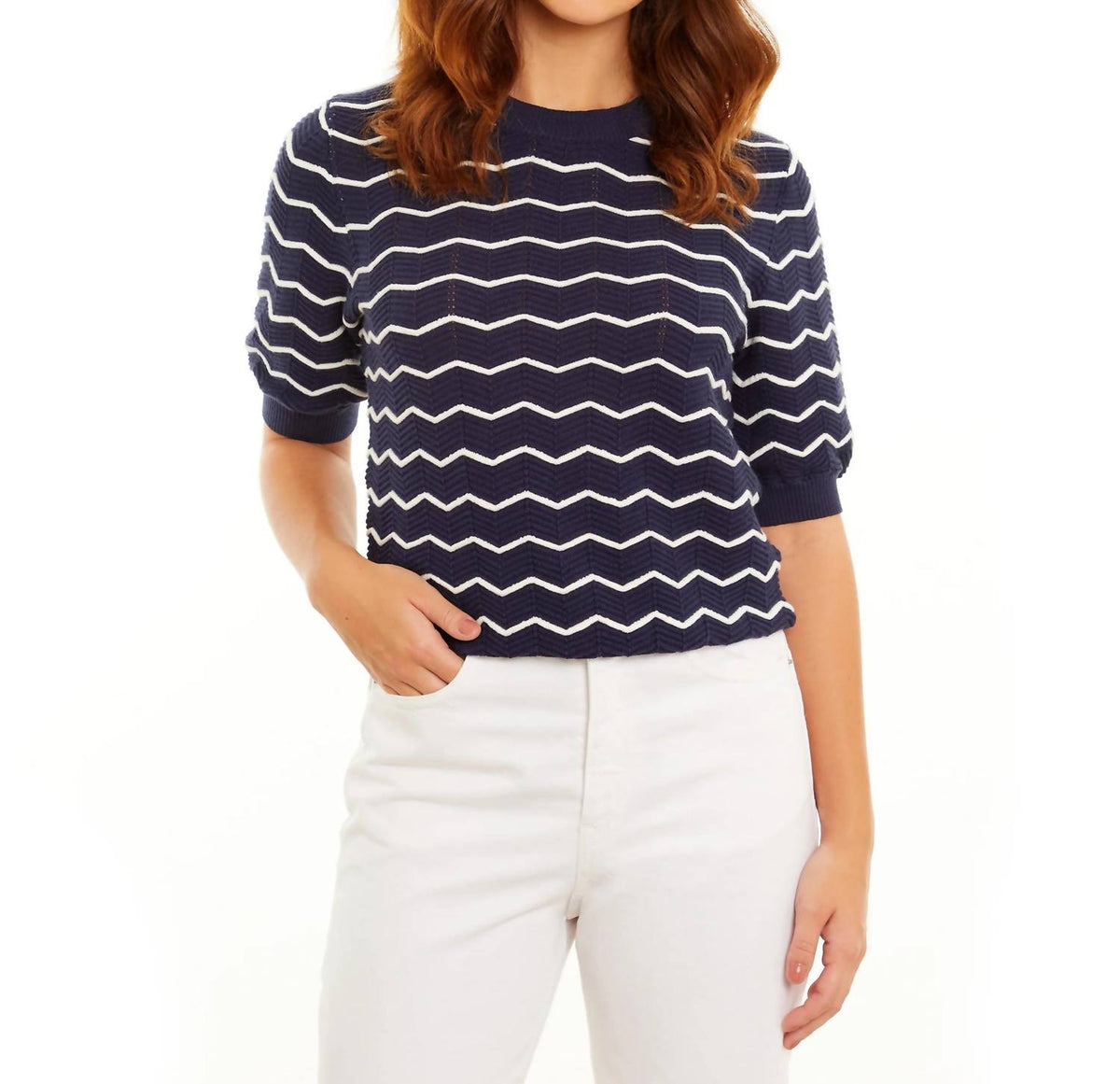&Isla - Tilda Chevron Stitch Crew Tee