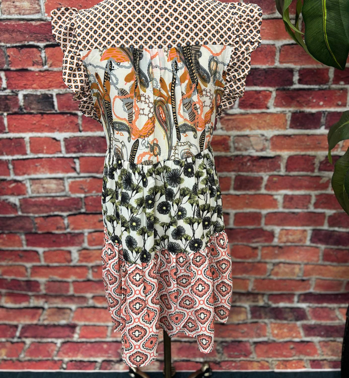 Isle - Sunset Patchwork Ruffle Dress