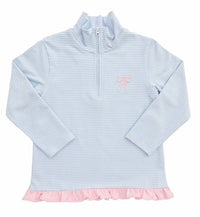Itsy Bitsy - Girl's Quarter Zip Bow Pullover Top