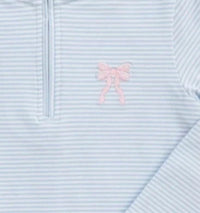 Itsy Bitsy - Girl's Quarter Zip Bow Pullover Top